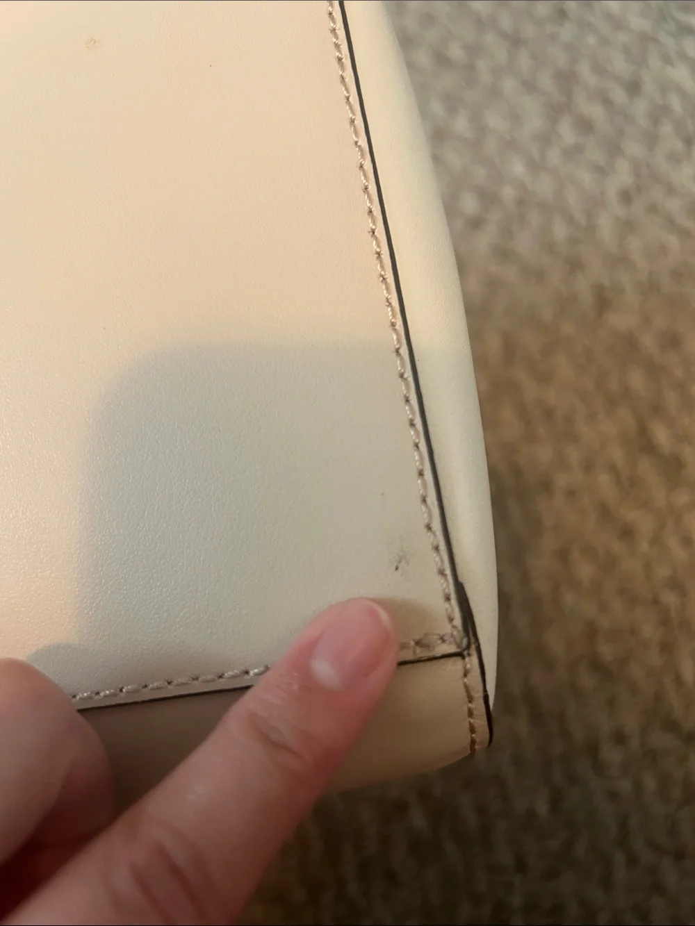 Calvin Klein Beige Snake-Embossed Satchel with Tan Pouch